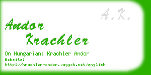 andor krachler business card